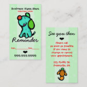 Veterinary.Grooming.Clinic.Ernennung Erinnerung Terminkarte (Vorne/Hinten)