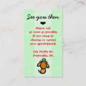 Veterinary.Grooming.Clinic.Ernennung Erinnerung Terminkarte (Rückseite)