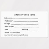 Veterinary Medication Label – Large & Waterproof Etiketten (Design 1)