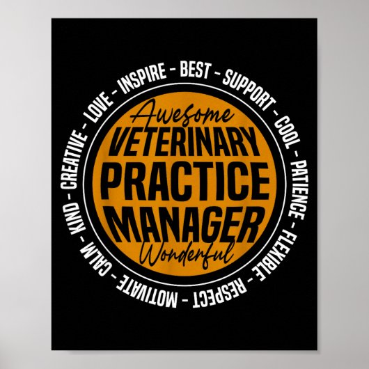 Veterinary Practice Manager Funny Vet Tech Week  Poster (Vorne)