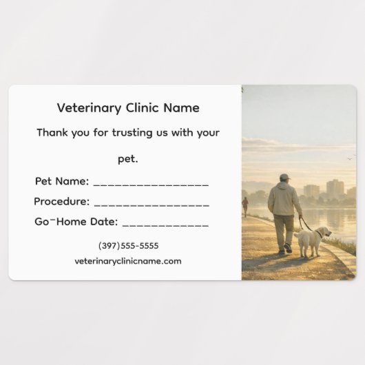 Veterinary Surgery Go‑Home Label – Large Etiketten (Design 1)