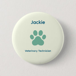 Veterinary Technician Name Badge Button