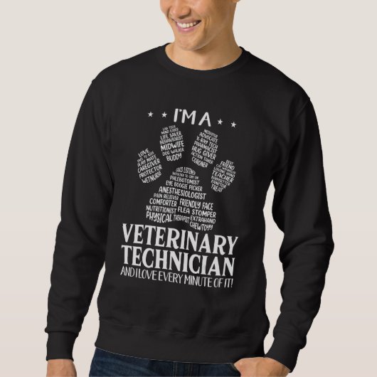 Veterinary Technician Paw Print Vet Costume Sweatshirt (Vorderseite)