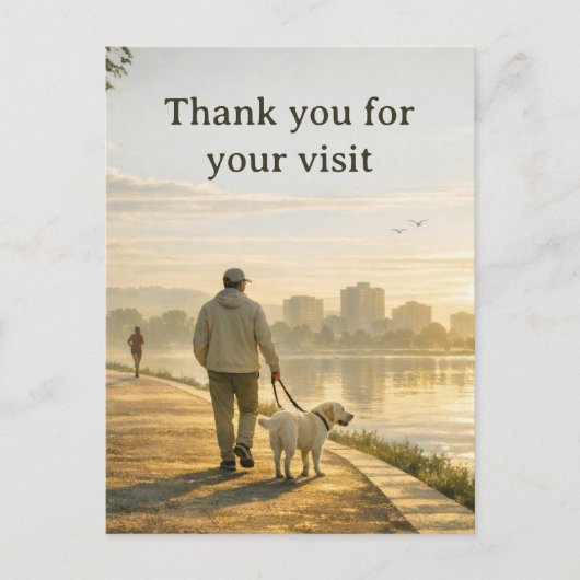 Veterinary Thank‑You Postcard – Quiet Walk Design Postkarte (Vorderseite)