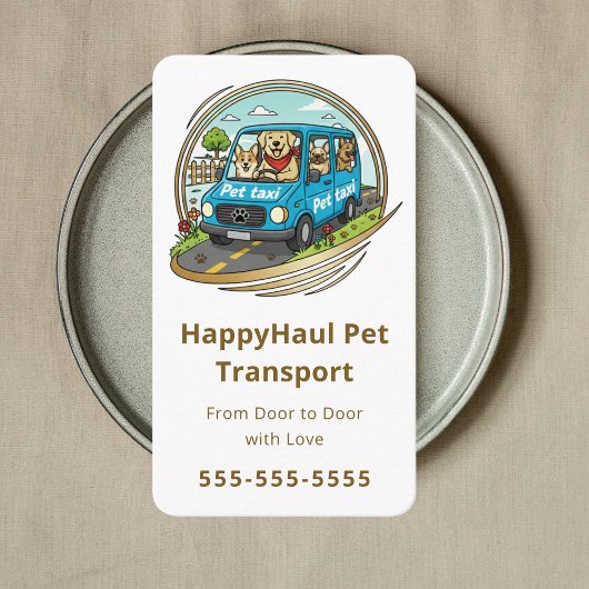 Veterinary Transport Service Pet Taxi Chauffeur Visitenkarte