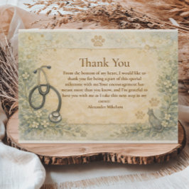 Veterinary White Coat Graduation Party Dankeskarte