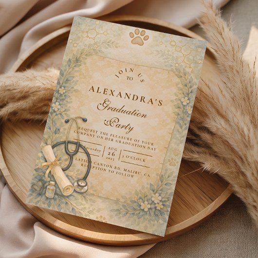 Veterinary White Coat Graduation Party Einladung