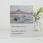 Vetheuil en Hiver Boat auf dem Fluss Einladung (Stehend Vorderseite)