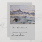 Vetheuil en Hiver Boat auf dem Fluss Einladung (Vorne/Hinten)