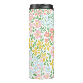 Vetor nahtlos blumenfarbenes Muster auf weiß  Thermosbecher (Rückseite)