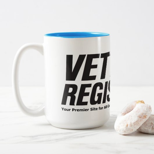 Vette Registry Two-Tone 15oz Ceramic Mug Zweifarbige Tasse (Mit Donut)