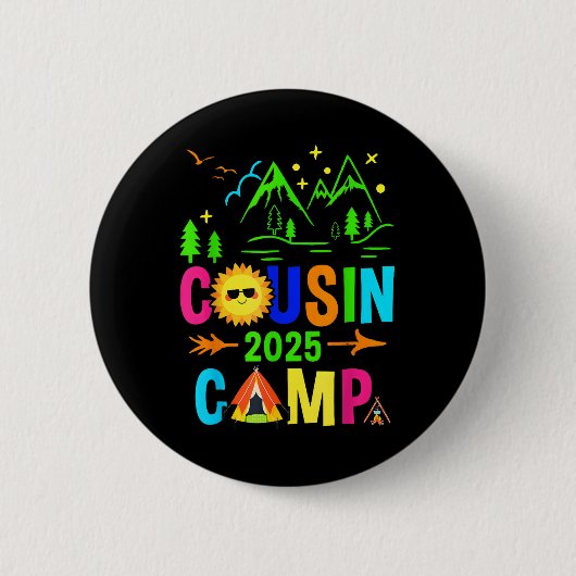 Vetter-Camp 2025 Camping-Lagerfeuer Sommerferien Button (Vorderseite)