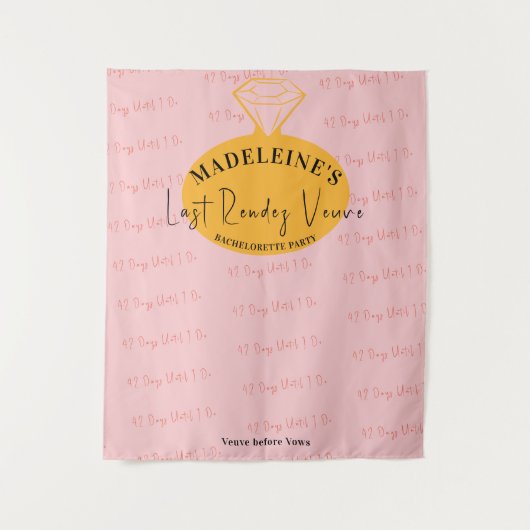 Veuve Before Vows Bachelorette Fotoshop Hintergrun Wandteppich (Vorderseite)