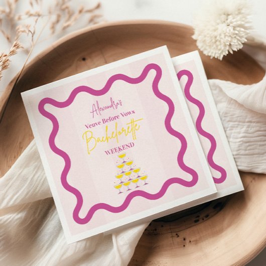 Veuve Before Vows Bachelorette Weekend Serviette