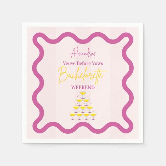 Veuve Before Vows Bachelorette Weekend Serviette (Vorderseite)