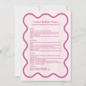 Veuve Before Vows Bachelorette Weekend Tour Einladung (Rückseite)