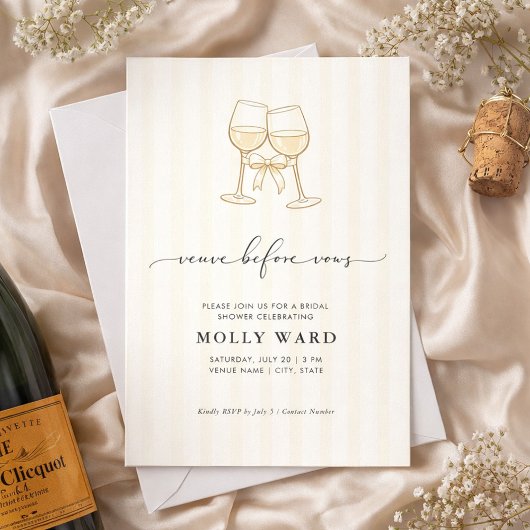 Veuve Before Vows Brautparty-Einladung Einladung