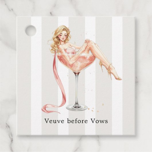 Veuve Before Vows Champagner-Cocktail Brautparty Geschenkanhänger (Vorderseite)