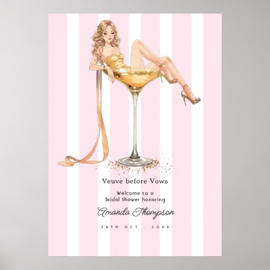 Veuve Before Vows Champagner Junggesellinnen-Absch Poster (Vorne)