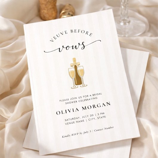 Veuve Before Vows Eleganter Champagner-Junggeselli Einladung