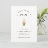 Veuve Before Vows Eleganter Champagner-Junggeselli Einladung (Stehend Vorderseite)