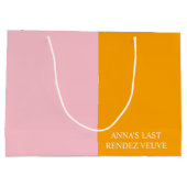Veuve Before Vows Halb Orange halbe rosa Geschenkt Große Geschenktüte (Rückseite)
