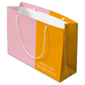 Veuve Before Vows Halb Orange halbe rosa Geschenkt Große Geschenktüte (Rückseite Schrägansicht)