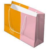 Veuve Before Vows Halb Orange halbe rosa Geschenkt Große Geschenktüte (Vorderseite Schrägansicht)