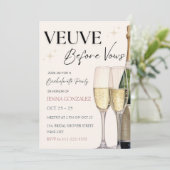 Veuve Before Vows Junggeselinnen-Abschied Weekend Einladung (Stehend Vorderseite)