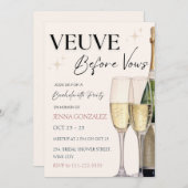 Veuve Before Vows Junggeselinnen-Abschied Weekend Einladung (Vorne/Hinten)