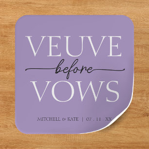 Veuve Before Vows Lavendel Lila Brautparty Quadratischer Aufkleber