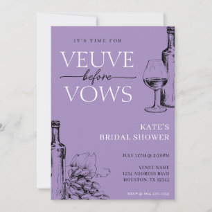 Veuve Before Vows Lavender Lila Brautparty Einladung