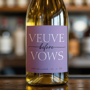 Veuve Before Vows Lavender Lila Brautparty Schaumweinetikett