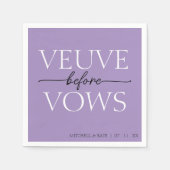 Veuve Before Vows Lavender Lila Brautparty Serviette (Vorderseite)