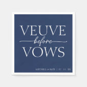 Veuve Before Vows Navy Blue & White Brautparty Serviette (Vorderseite)