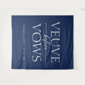 Veuve Before Vows Navy Blue & White Brautparty Wandteppich (Vorderseite (Horizontal))