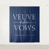 Veuve Before Vows Navy Blue & White Brautparty Wandteppich (Vorderseite)
