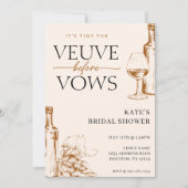 Veuve Before Vows Tan Brown Brautparty Einladung (Vorderseite)