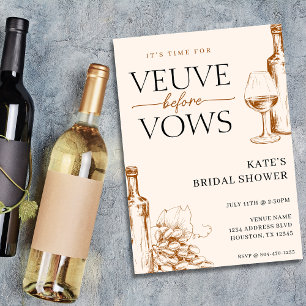 Veuve Before Vows Tan Brown Brautparty Einladung