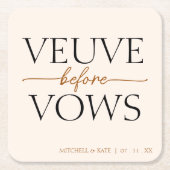 Veuve Before Vows Tan Brown Brautparty Rechteckiger Pappuntersetzer (Vorderseite)