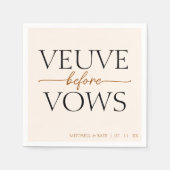 Veuve Before Vows Tan Brown Brautparty Serviette (Vorderseite)