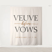 Veuve Before Vows Tan Brown Brautparty Wandteppich (Vorderseite)