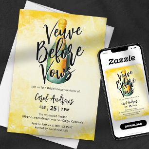 Veuve Before Vows Watercolor Brautparty Einladung