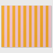 Veuve vor Vows Rosa und Orange Streifen Geschenkpapier (Flach)