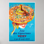 Vevey, Schweiz, Reiseplakat Poster (Vorne)