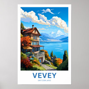 Vevey Switzerland Travel Print Poster