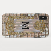 Vex Art Deco Monogramm Case-Mate iPhone Hülle (Rückseite (Horizontal))