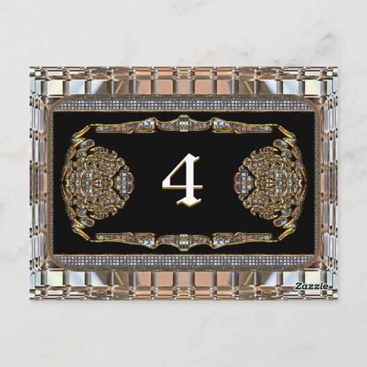 Vex Elite Viktorianisch Tischnummer Card (Rückseite)