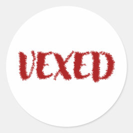 Vexed-Cool Font. Fun Vocabulary for your mood Runder Aufkleber