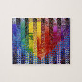 Vexierfrage I - Abstrakte Regenbogen-Frauen-Göttin Puzzle (Horizontal)